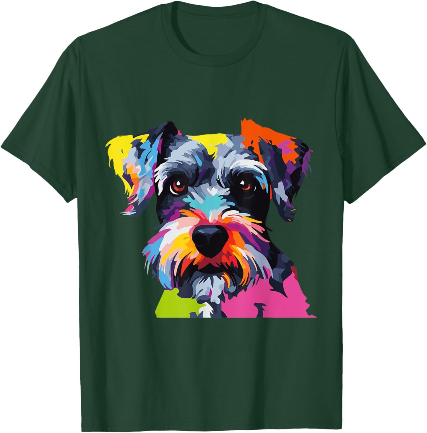 Miniature Schnauzer Pop Art Dog Mini Schnauzer Women Girls Kids T-Shirt - T-Shirt | Forest