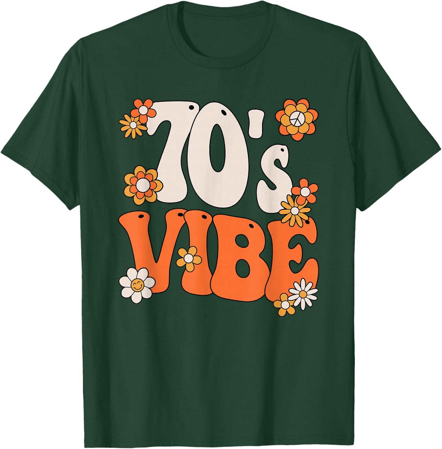 70s Vibe Costume 70s Party Outfit Groovy Hippie Peace Retro , black T-Shirt - T-Shirt | Forest