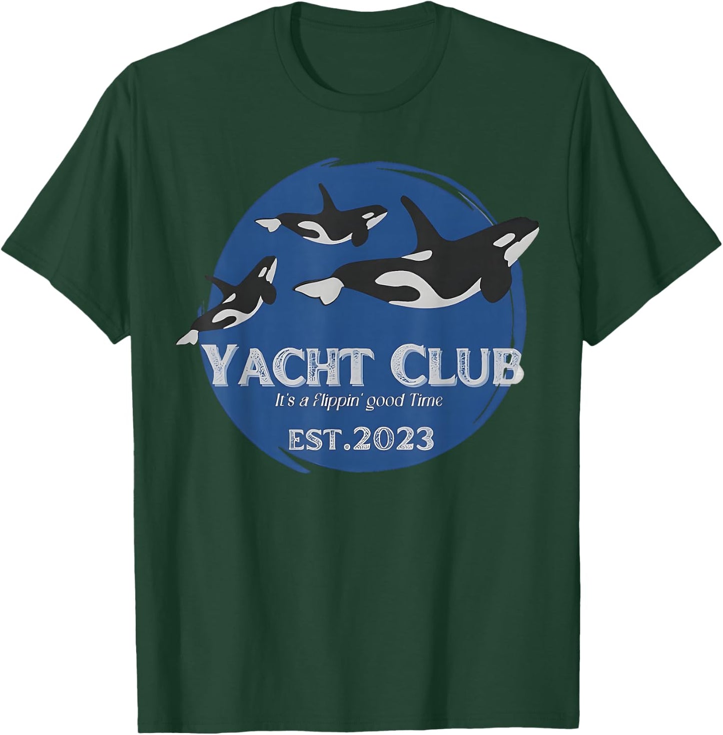 Yacht Club Orca Funny Yacht Tipping Killer Whale T-Shirt - T-Shirt | Forest