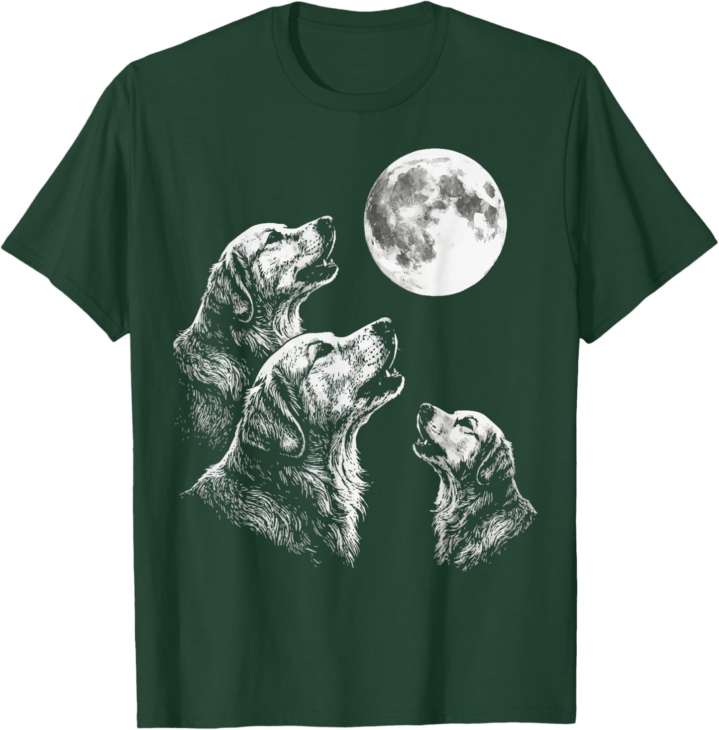 Golden Retriever Howling At Moon T-Shirt - T-Shirt | Forest