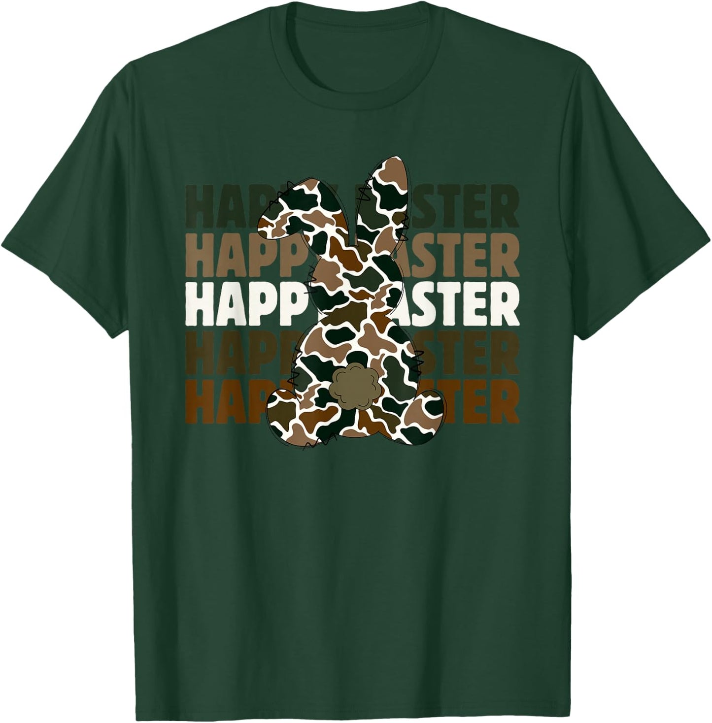 Happy Easter, Camo Bunny, Hunting, Camouflage T-Shirt - T-Shirt | Forest