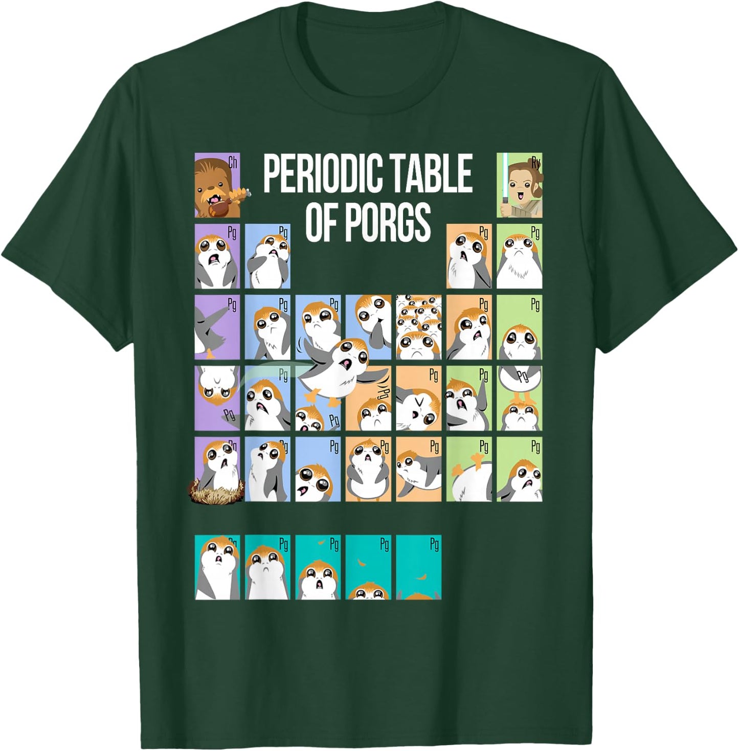 Star Wars Periodic Table Of Porgs Cute Group Shot T-Shirt - T-Shirt | Forest
