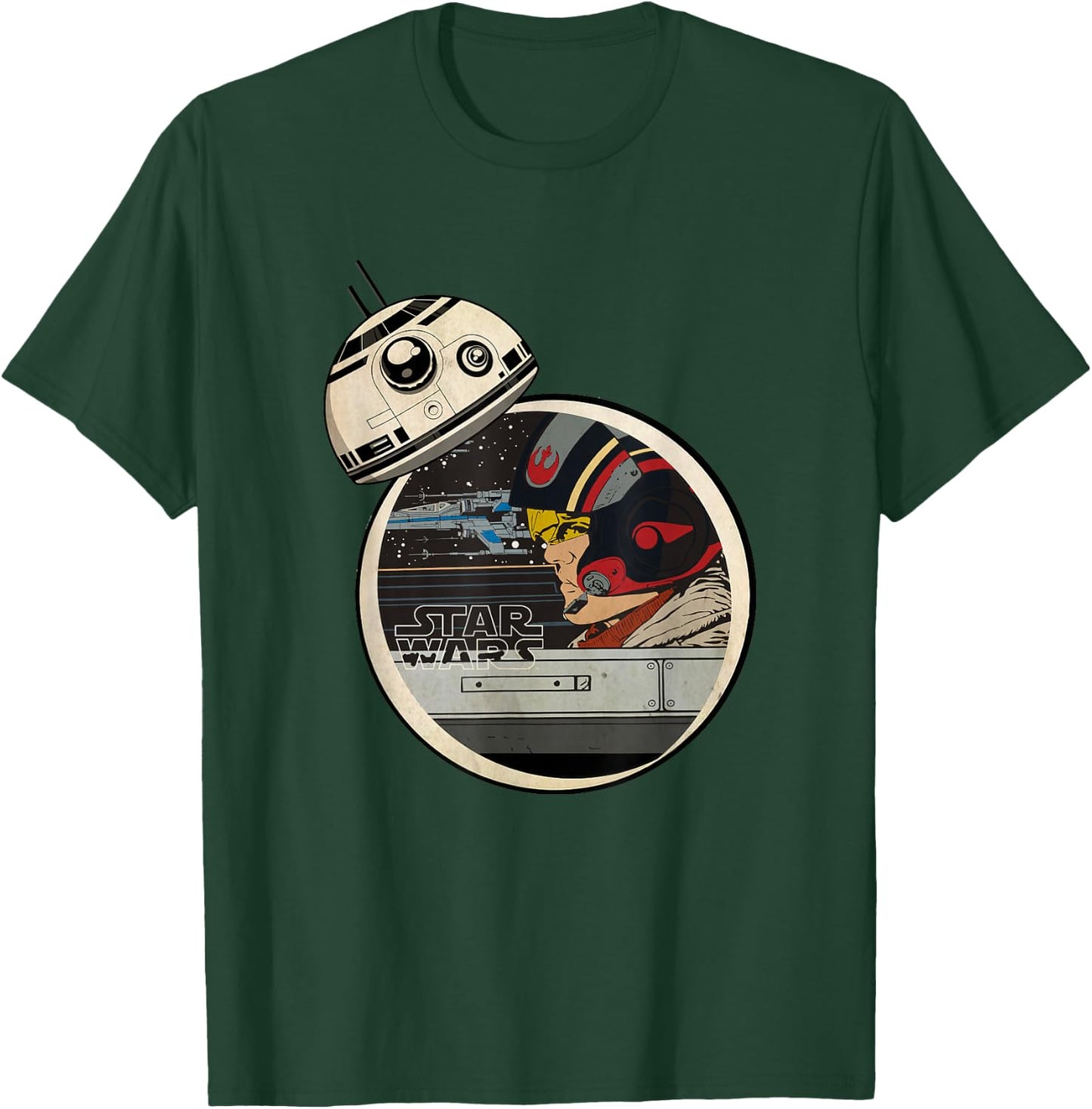 Star Wars: The Force Awakens Rebels BB-8 Poe Dameron Poster T-Shirt - T-Shirt | Forest