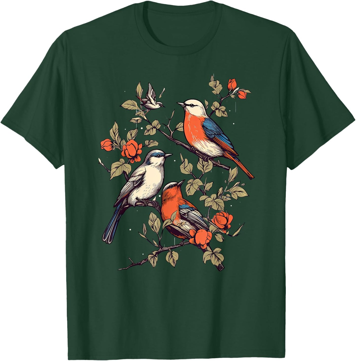 Birds On A tree Branch Birding Bird Watching Bird T-Shirt - T-Shirt | Forest
