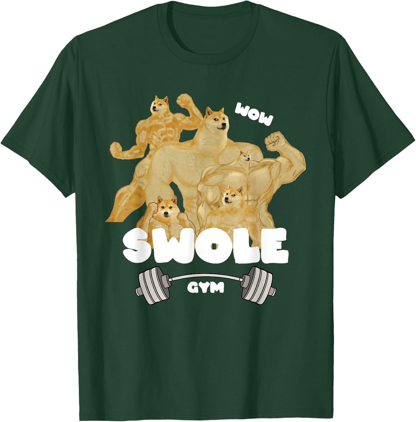 Swole Gym Swole Doge Meme Buff Doge Meme T-Shirt - T-Shirt | Forest