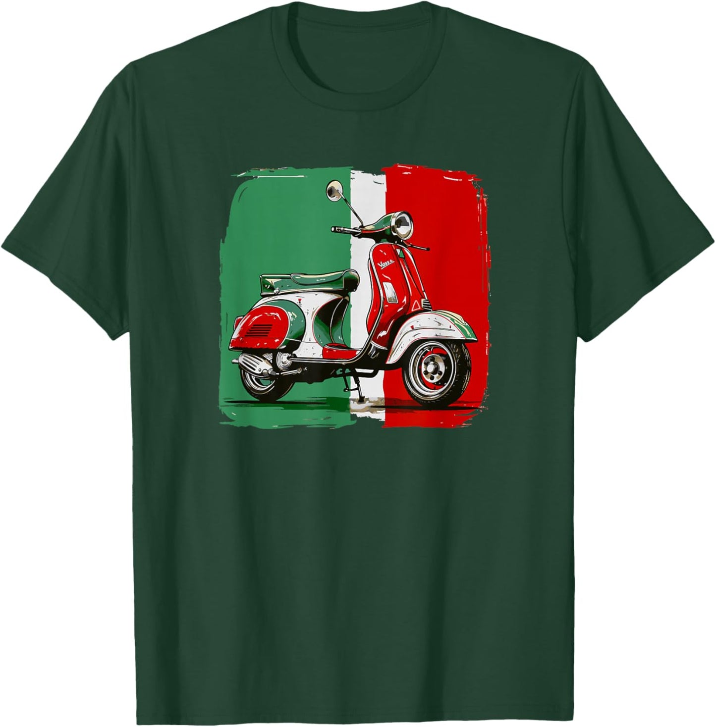 Tricolore - Italian Flag Italian Scooter T-Shirt - T-Shirt | Forest