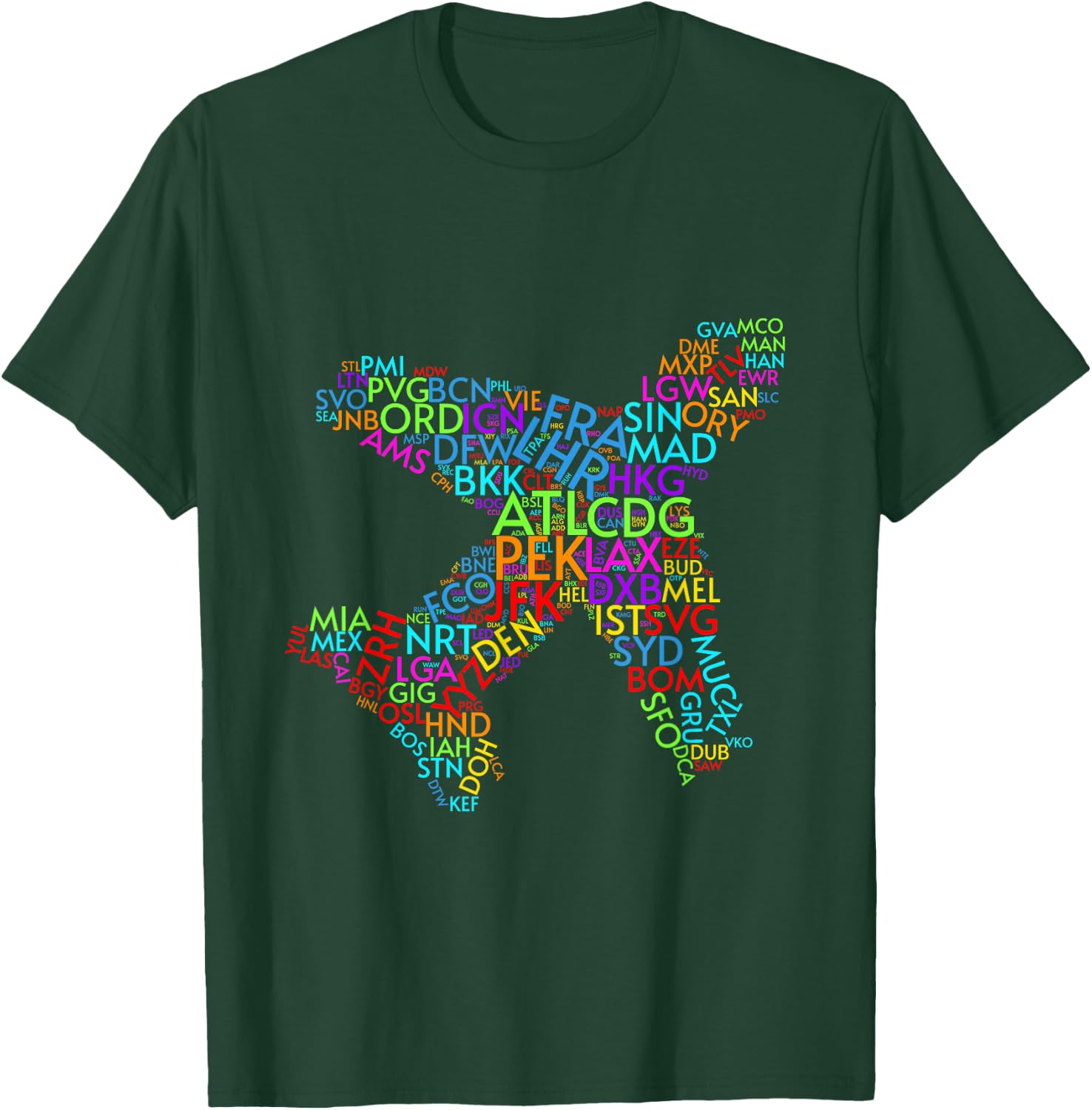 World Traveler Airport Codes of the World T-Shirt - T-Shirt | Forest