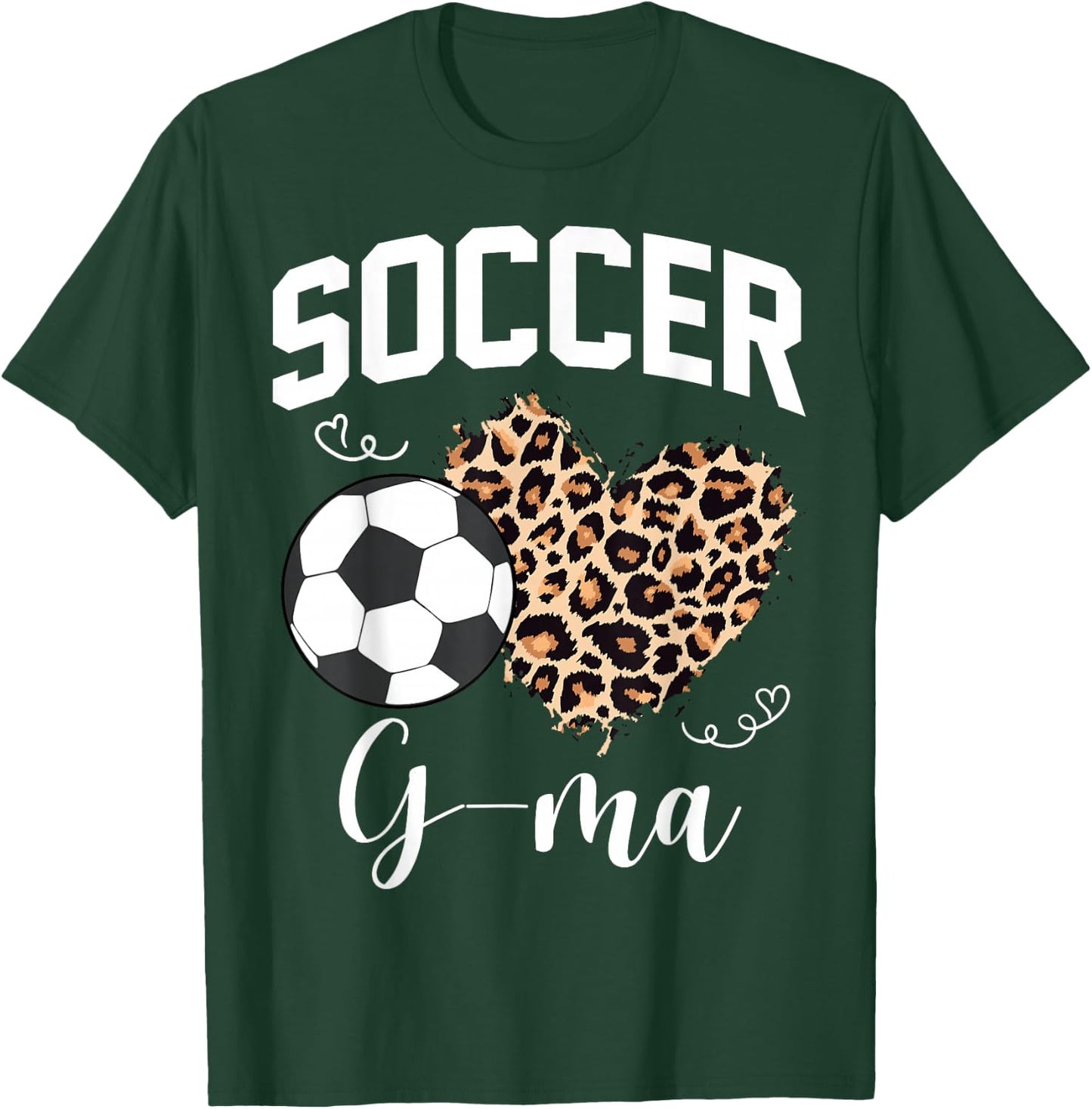 Soccer G-Ma Heart Leopard Mom Grandma Matching Family T-Shirt - T-Shirt | Forest