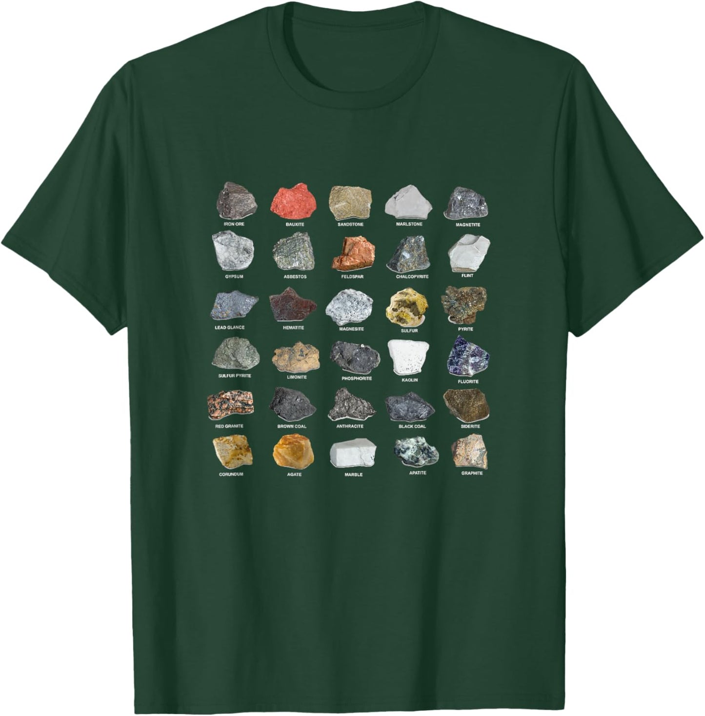 Ore Minerals Gemstones and Crystals Rock Collecting T-Shirt - T-Shirt | Forest