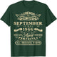 Legend Born In September 1966 60th Birthday 60 Years Old T-Shirt - T-Shirt | Forest
