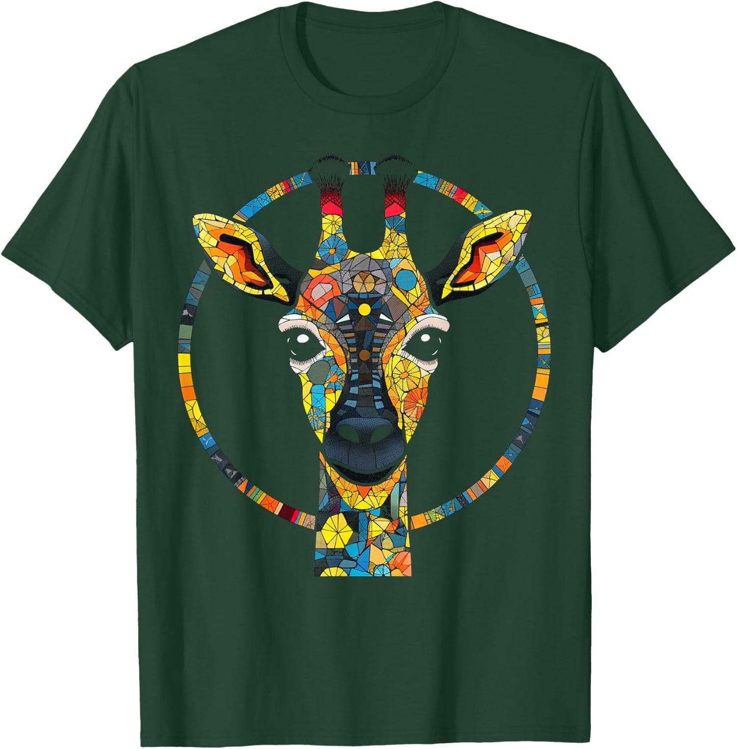 Giraffe Artwork Colourful Animals Zoo Giraffe T-Shirt - T-Shirt | Forest