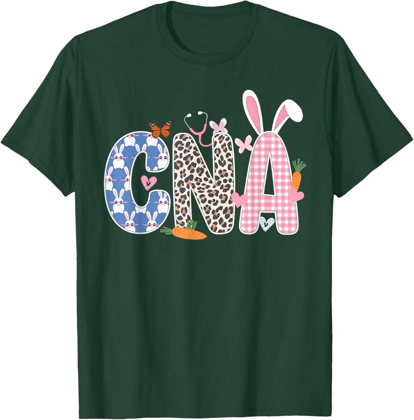 CNA Bunny Women Easter Day for Nurses & Easter Lovers Women T-Shirt - T-Shirt | Forest