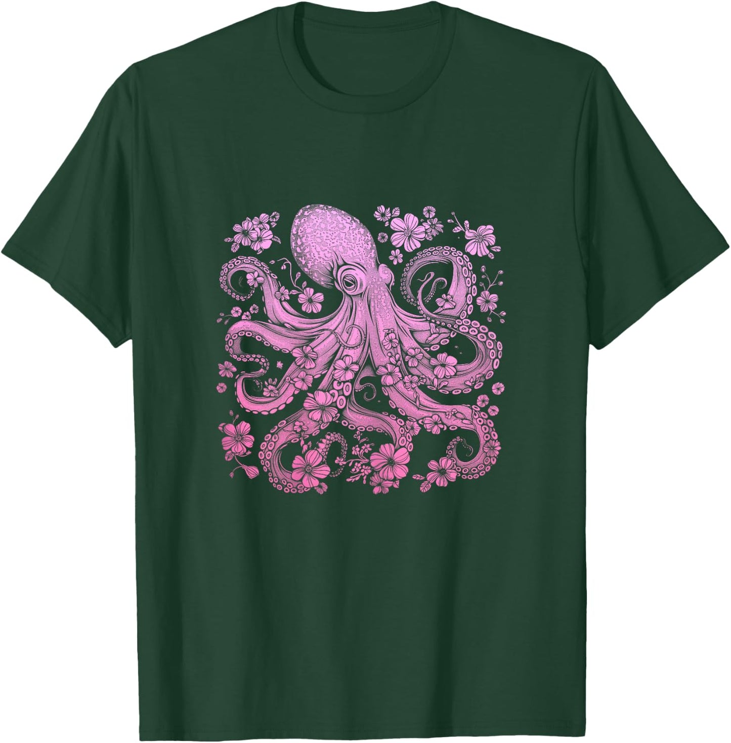 Octopus, Flowers, Octopus, Diving, Surfers, Sea Animals T-Shirt - T-Shirt | Forest