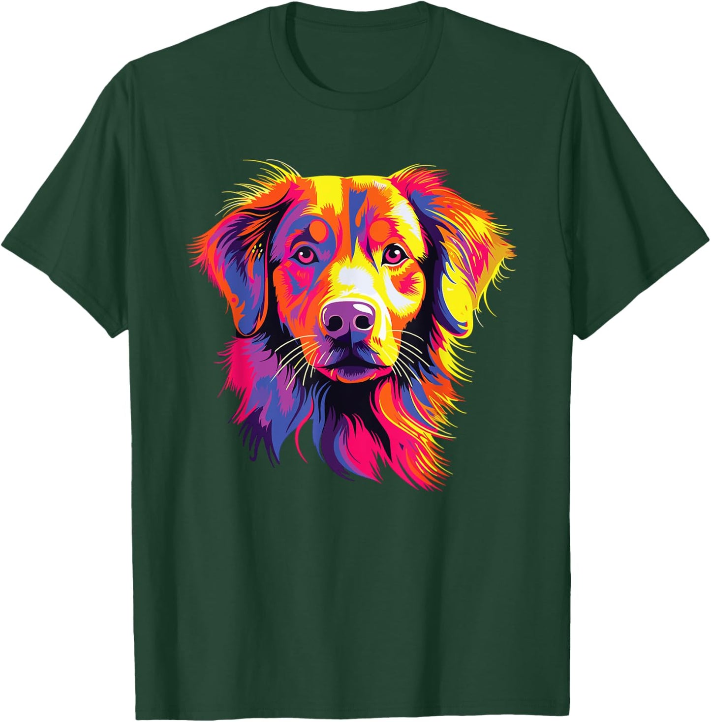 Watercolor Colorful Nova Scotia Duck Tolling Retriever Dog T-Shirt - T-Shirt | Forest