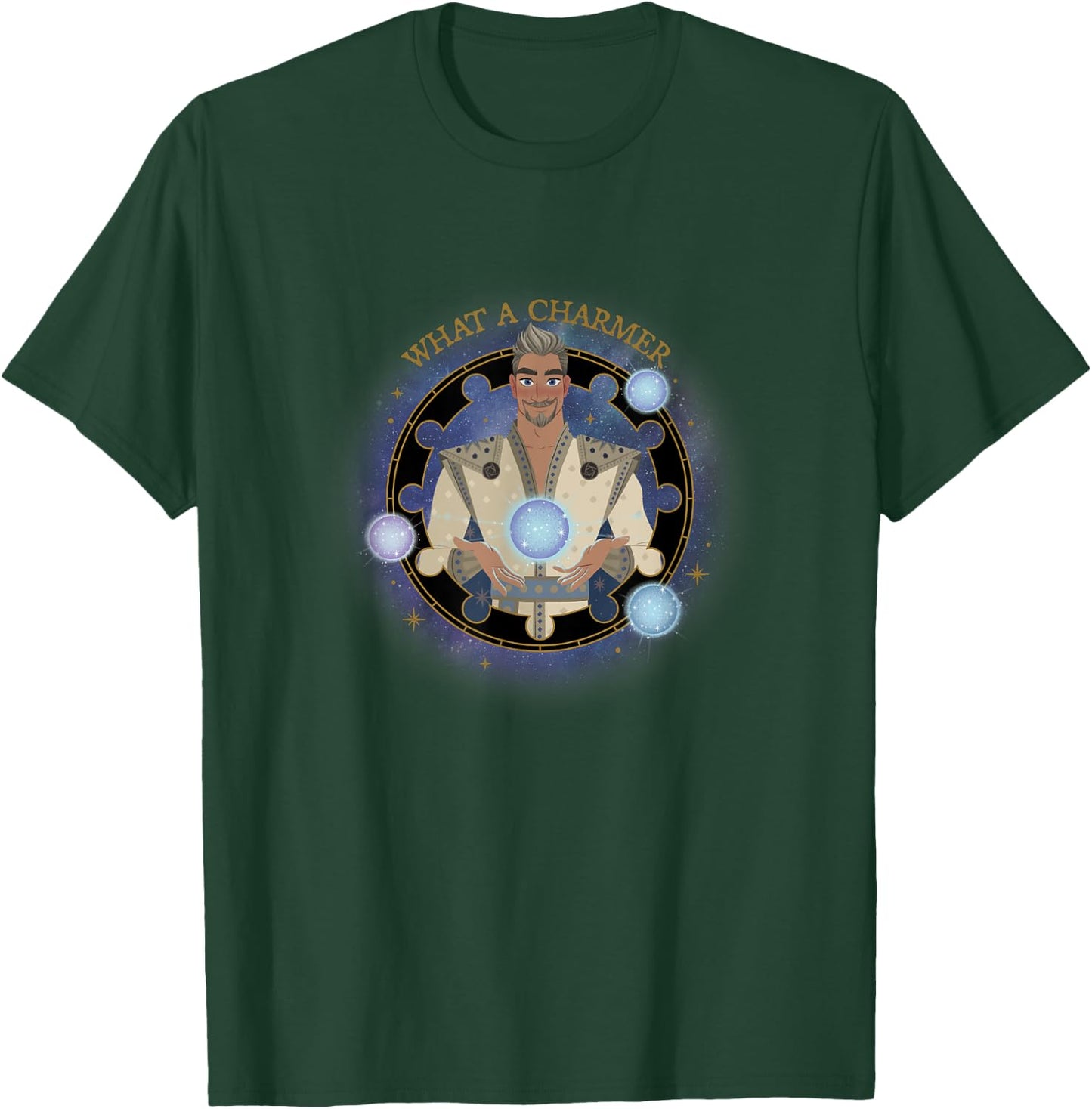Disney Wish King Magnifico What A Charmer Celestial Portrait , Black, S T-Shirt - T-Shirt | Forest