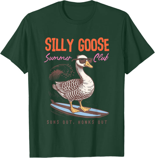 Silly Goose Summer Club Suns Out Honks Out T-Shirt - T-Shirt | Forest