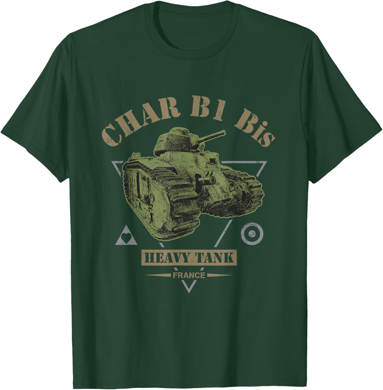 Char B1 Bis WW2 Tank T-Shirt - T-Shirt | Forest