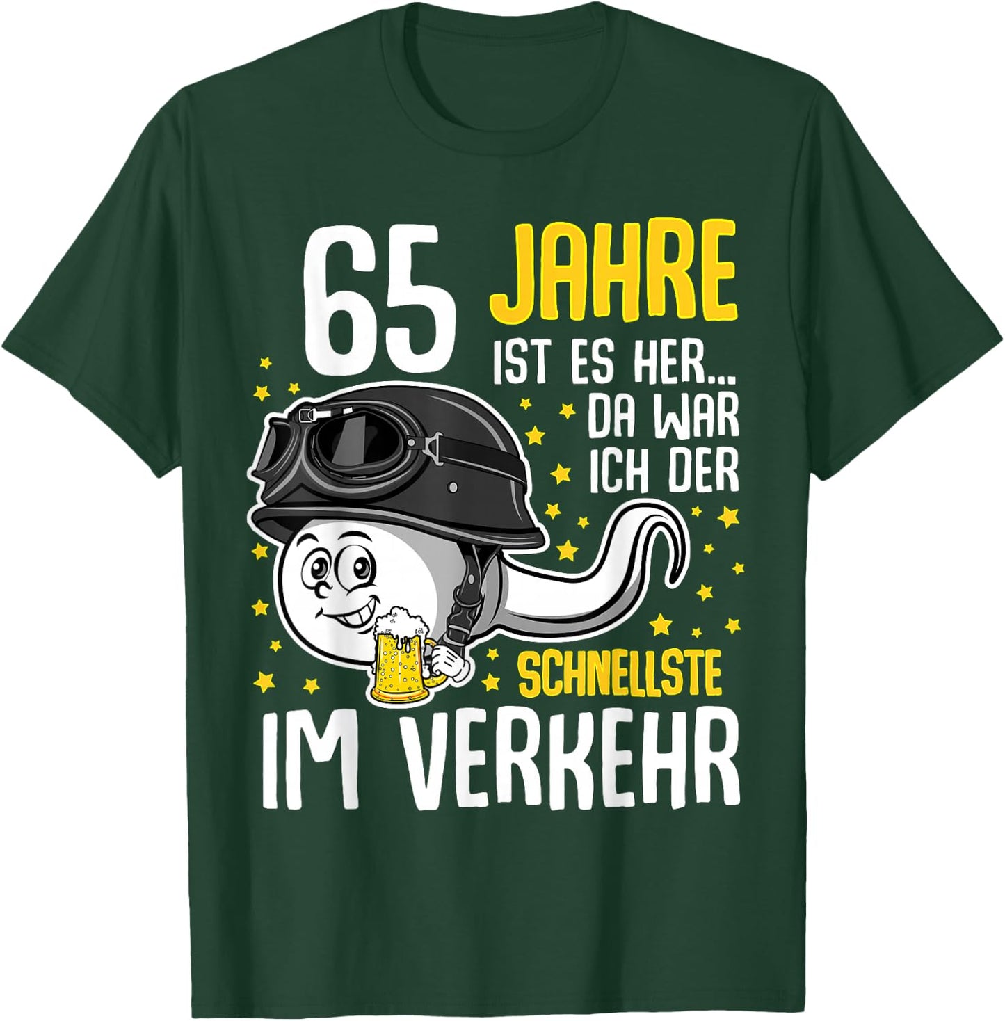 Men's "Vor 65 Jahren der Fastest in Traffic" 65th Birthday Man , black T-Shirt - T-Shirt | Forest