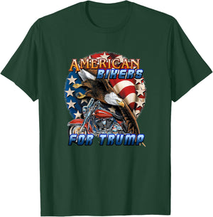 American Bikers For Trump Eagle Flag Motorbike 2020 Election T-Shirt - T-Shirt | Forest