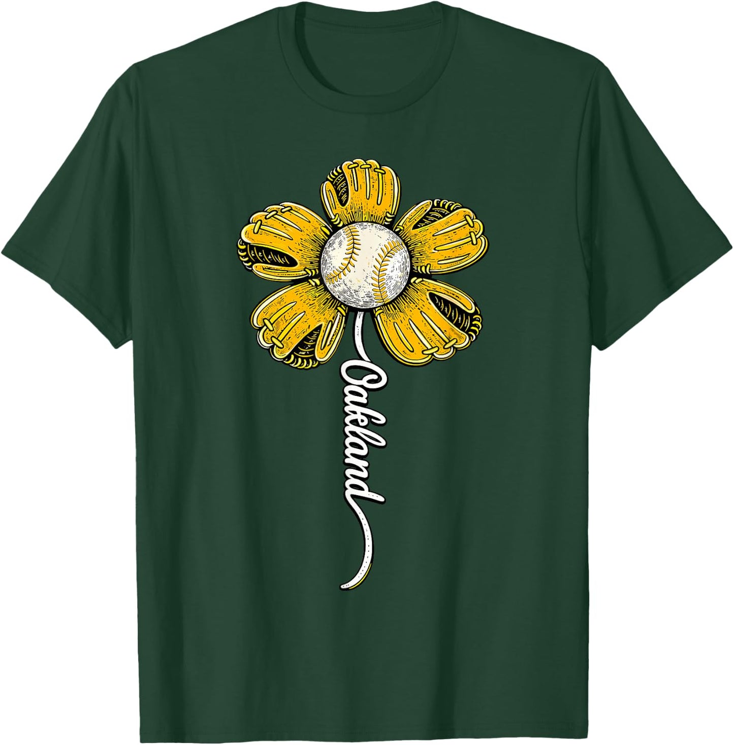 Oakland Flower Women Boys Girls Kids T-Shirt - T-Shirt | Forest
