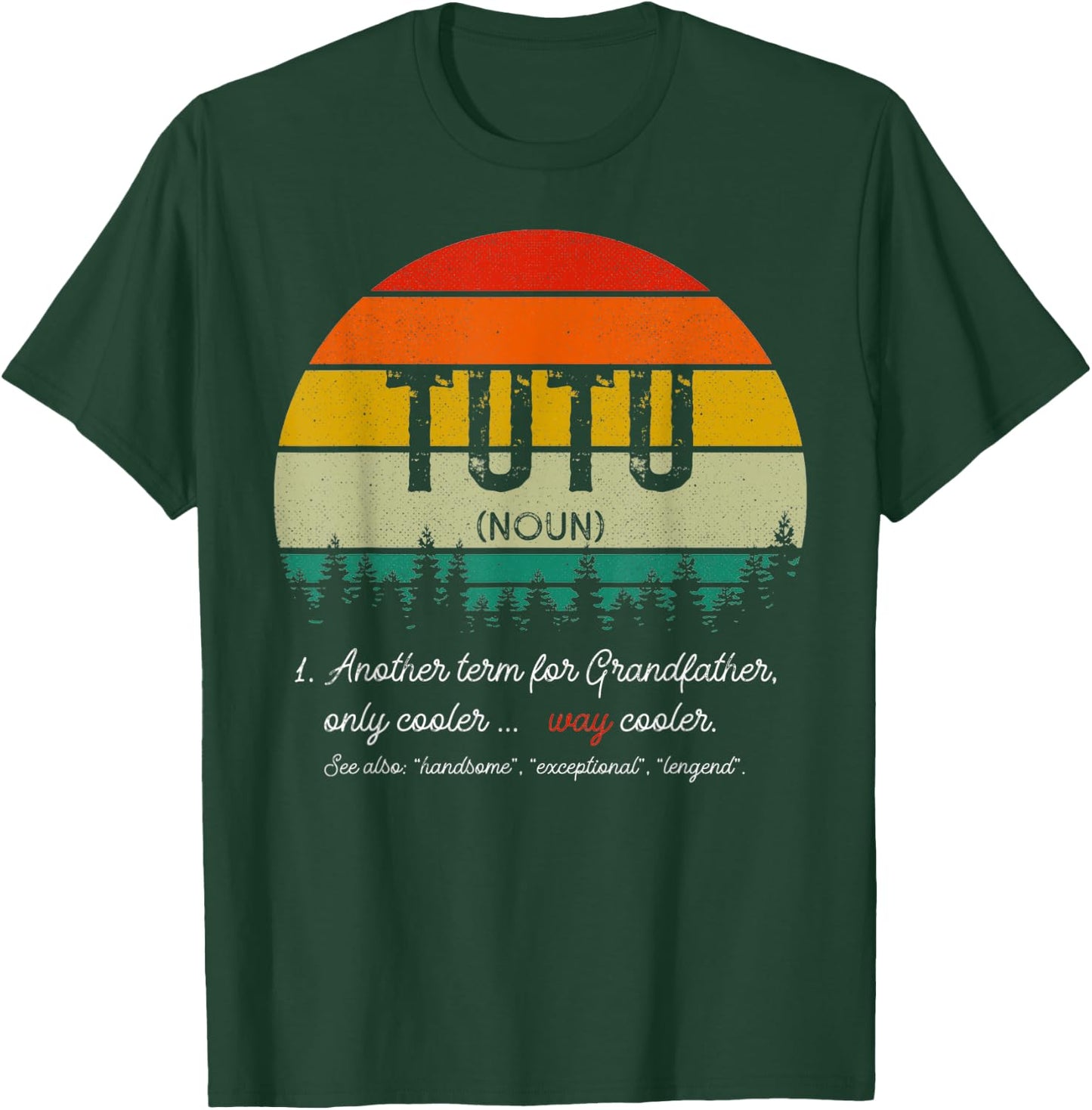 Vintage Tutu Definition Grandpa Fathers Day Retro T-Shirt - T-Shirt | Forest