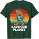 Save Our Planet Bigfoot Sunset Retro Earth Day Sasquatch T-Shirt - T-Shirt | Forest