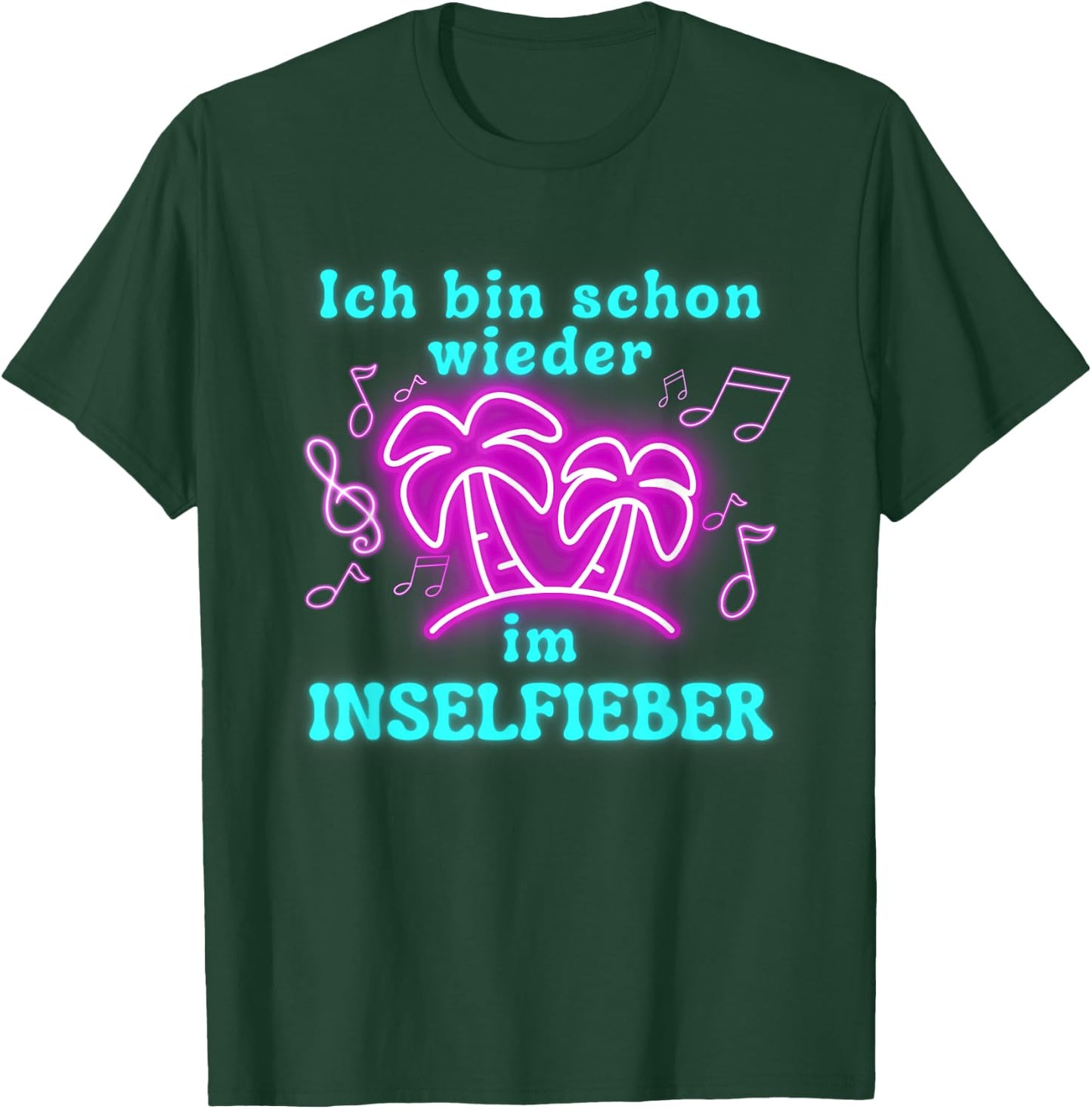 "Bin schon wieder im Inselfieber" Party Outfit Mallorca Summer , black T-Shirt - T-Shirt | Forest