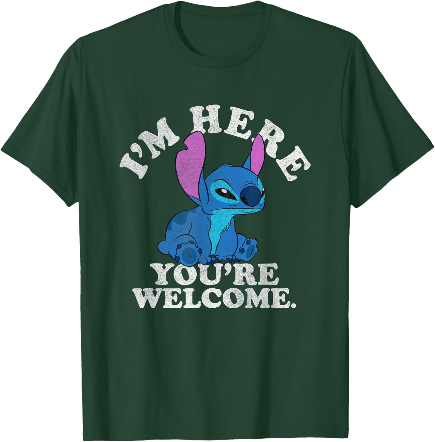 Disney Lilo & Stitch I'm Here You're Welcome T-Shirt - T-Shirt | Forest