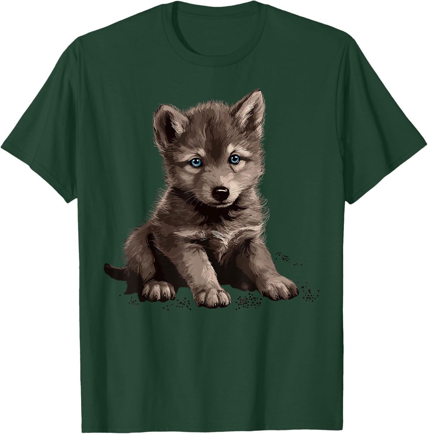 Wolves Blue Eyes Nature Pack Forest Cub Wolf T-Shirt - T-Shirt | Forest