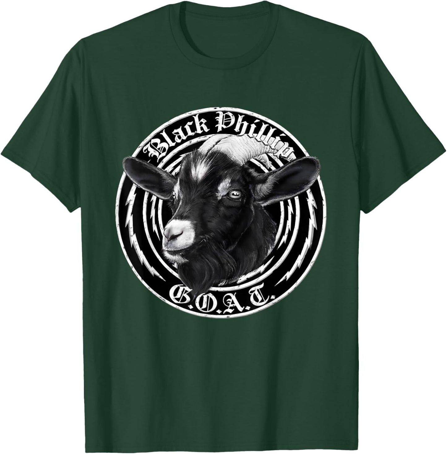 Threadless Laura Graves Black Phillip Goat Emblem Graphic T-Shirt - T-Shirt | Forest