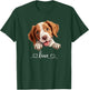 Cute Dog Graphic Love Puppy Brittany Dog Women T-Shirt - T-Shirt | Forest