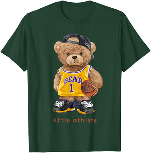Adorable Teddy Bear Basketball Player T-Shirt - T-Shirt | Forest