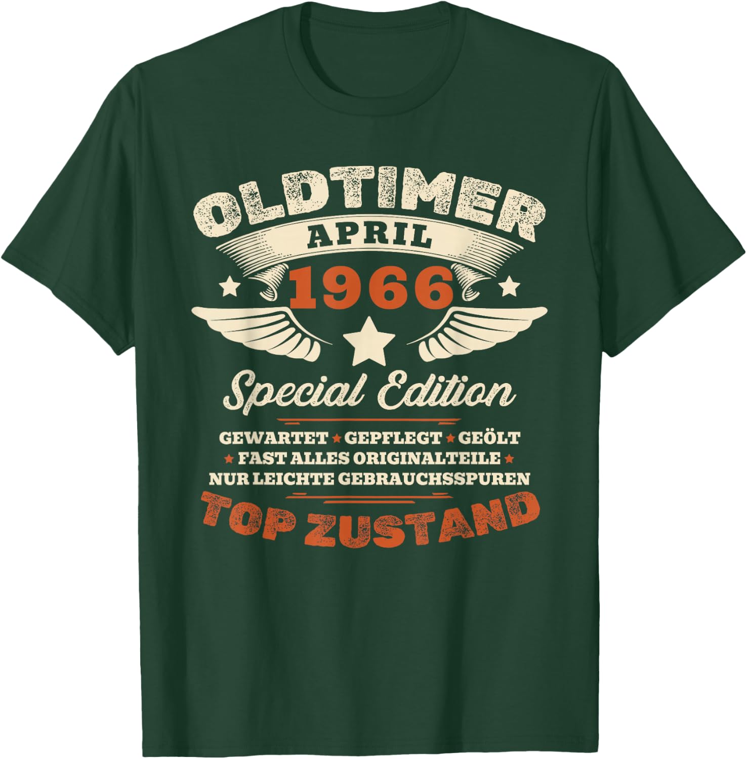 60. Geburtstag Geschenk Mann Oldtimer April 1966 60 Jahre T-Shirt - T-Shirt | Forest