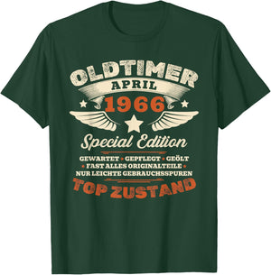 60. Geburtstag Geschenk Mann Oldtimer April 1966 60 Jahre T-Shirt - T-Shirt | Forest