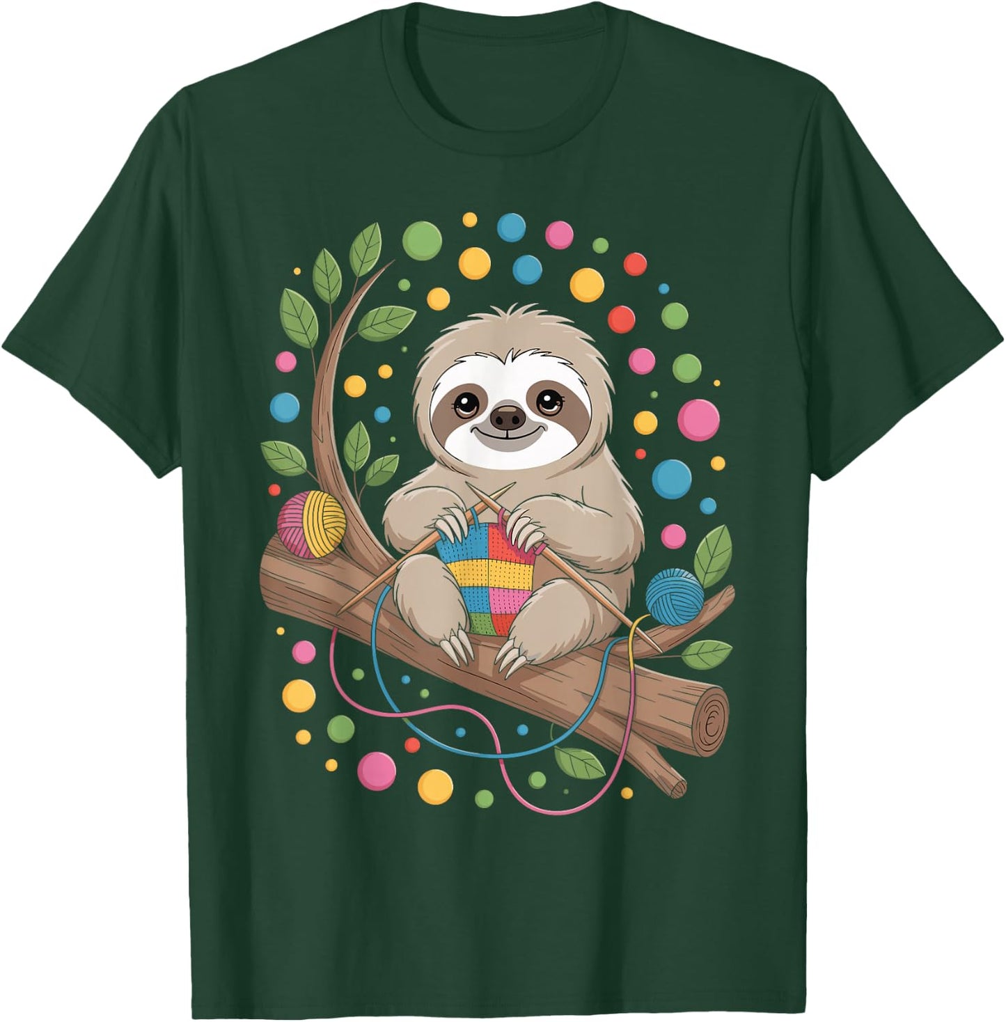 Sloth Knitting T-Shirt - T-Shirt | Forest