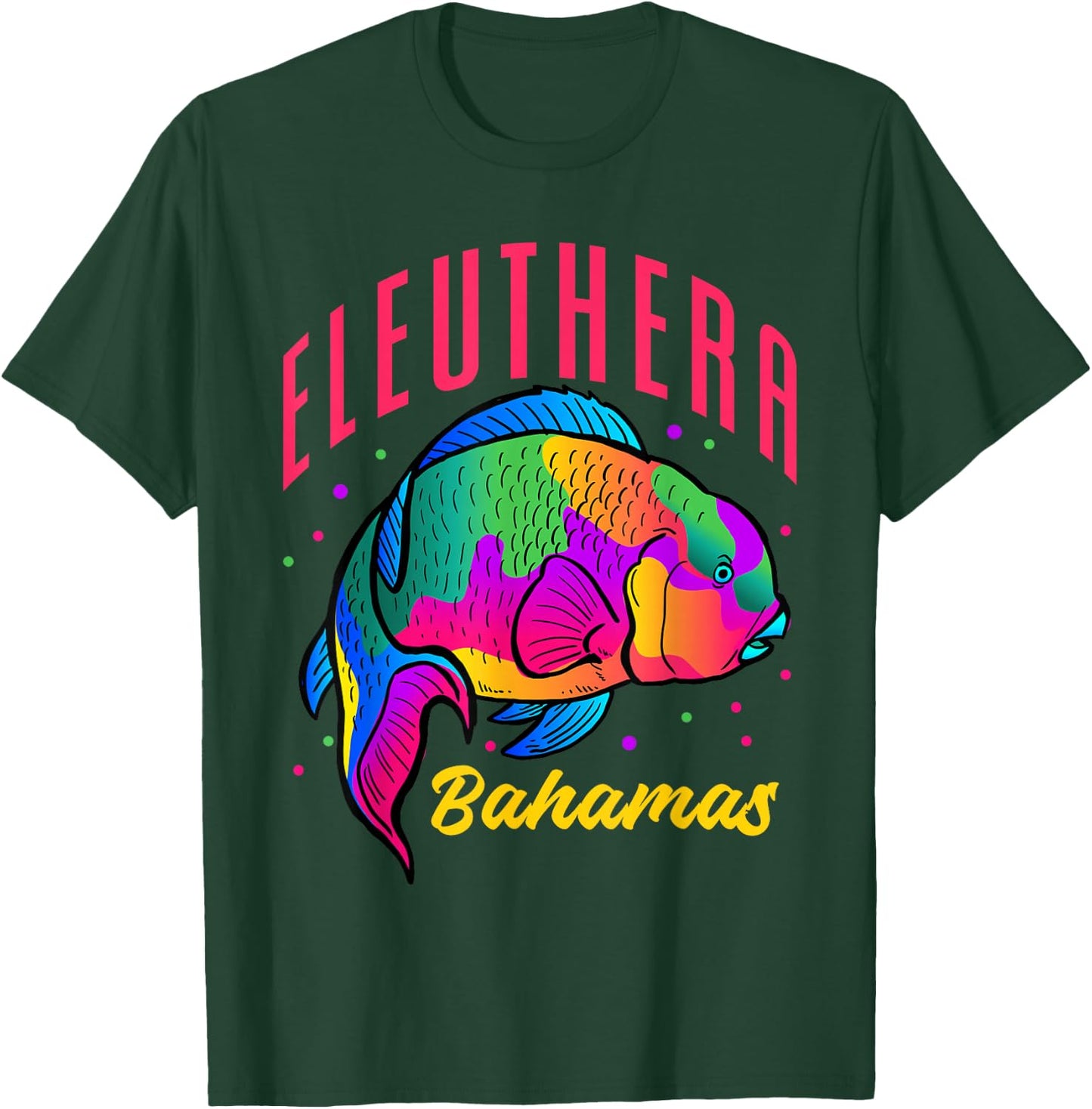 Eleuthera Bahamas Parrot Fish Beach Vacation T-Shirt - T-Shirt | Forest