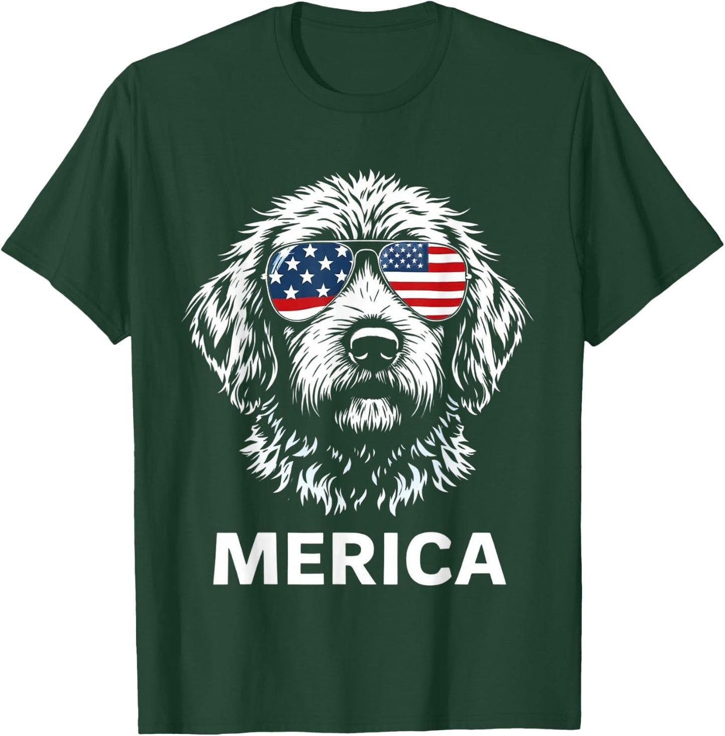 American Flag Merica Goldendoodle dog 4th Of July kids women T-Shirt - T-Shirt | Forest