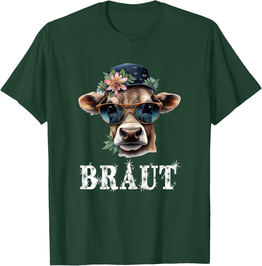 JGA Braut Kuh JGA Junggesellinnenabschied Bauern T-Shirt - T-Shirt | Forest