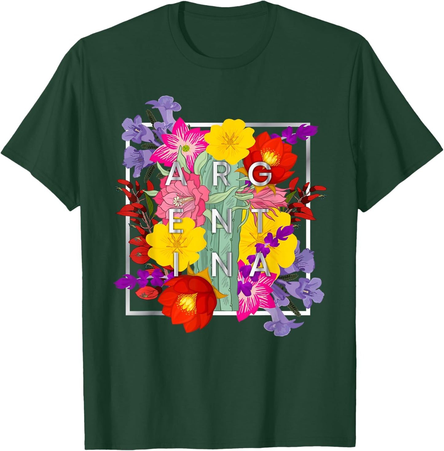 Flowers of Argentine Word Art - Argentine Pride T-Shirt - T-Shirt | Forest