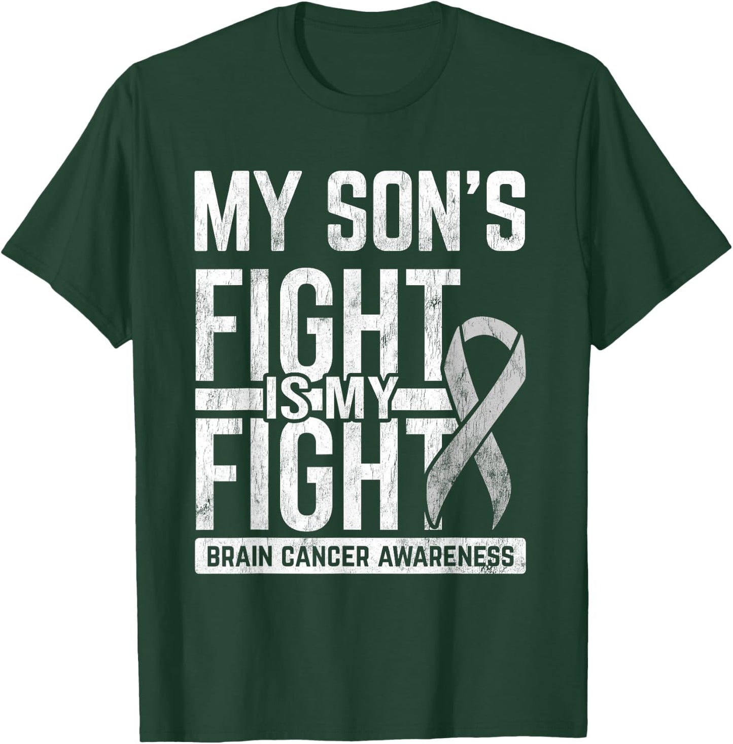 My Son's Fight My Fight Brain Cancer Awareness Brain Tumor T-Shirt - T-Shirt | Forest