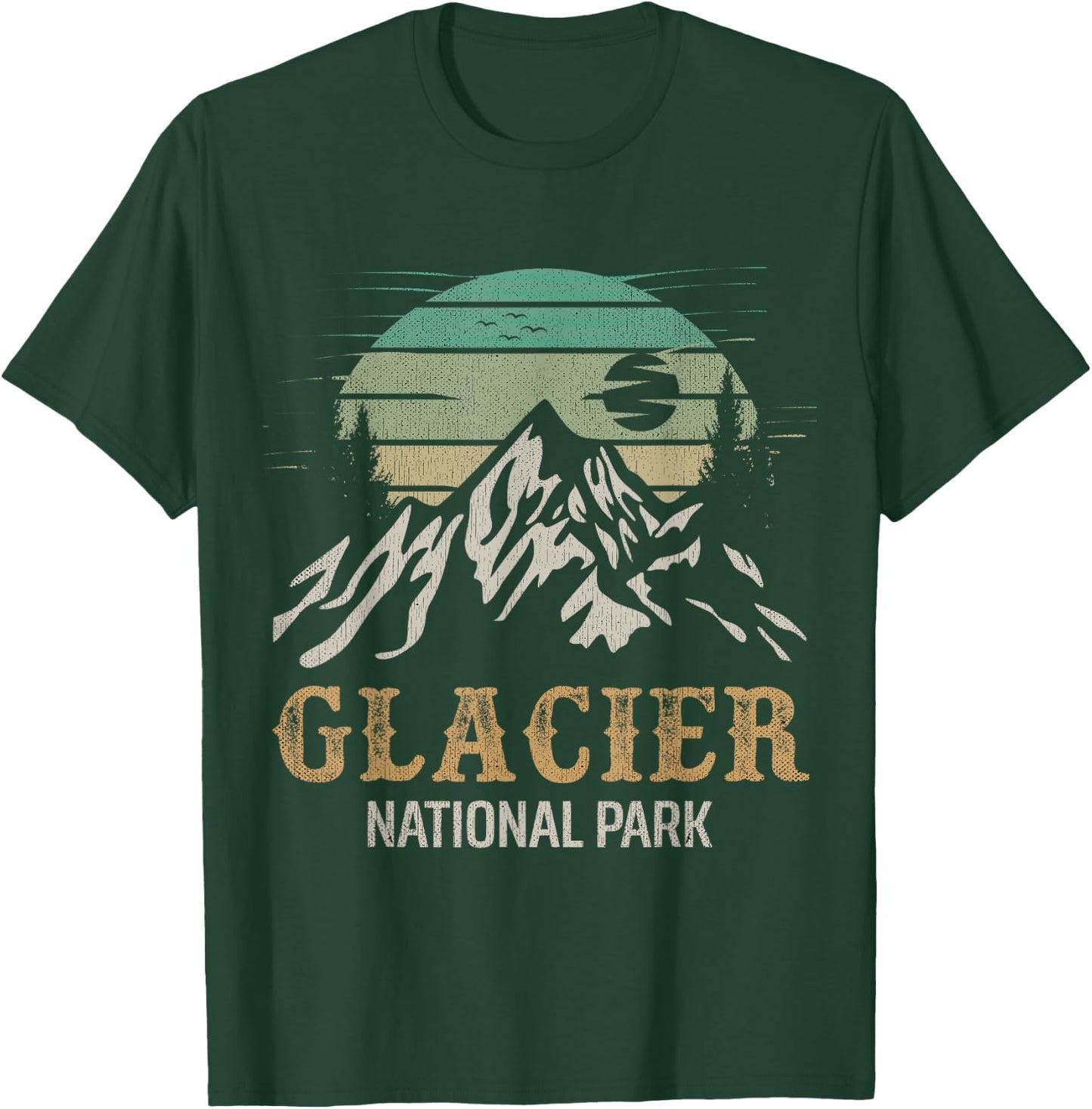 Glacier National Park Merchandise Retro Glacier Souvenirs T-Shirt - T-Shirt | Forest