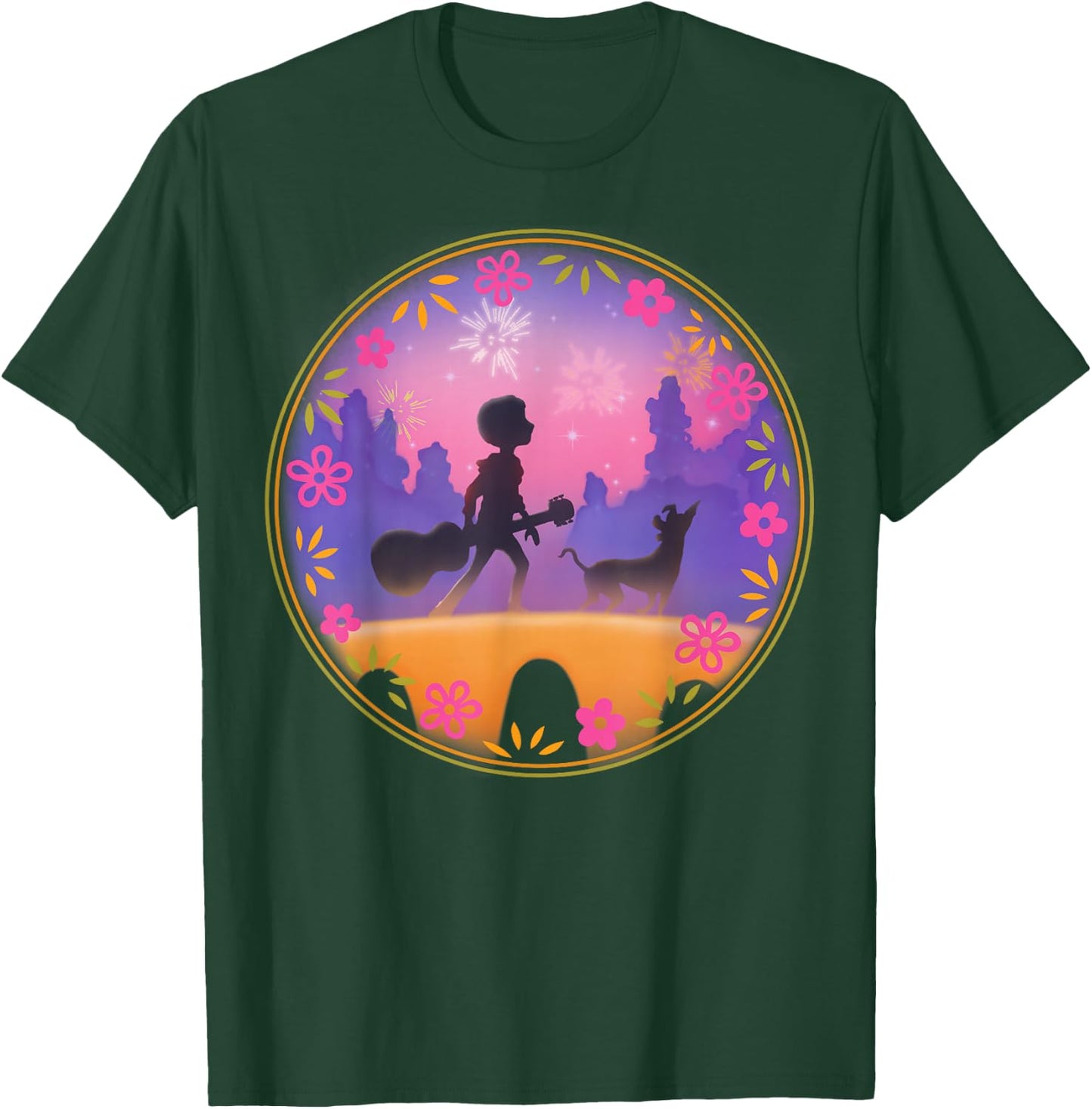 Disney Pixar Coco Miguel Dante Bridge Fireworks T-Shirt - T-Shirt | Forest