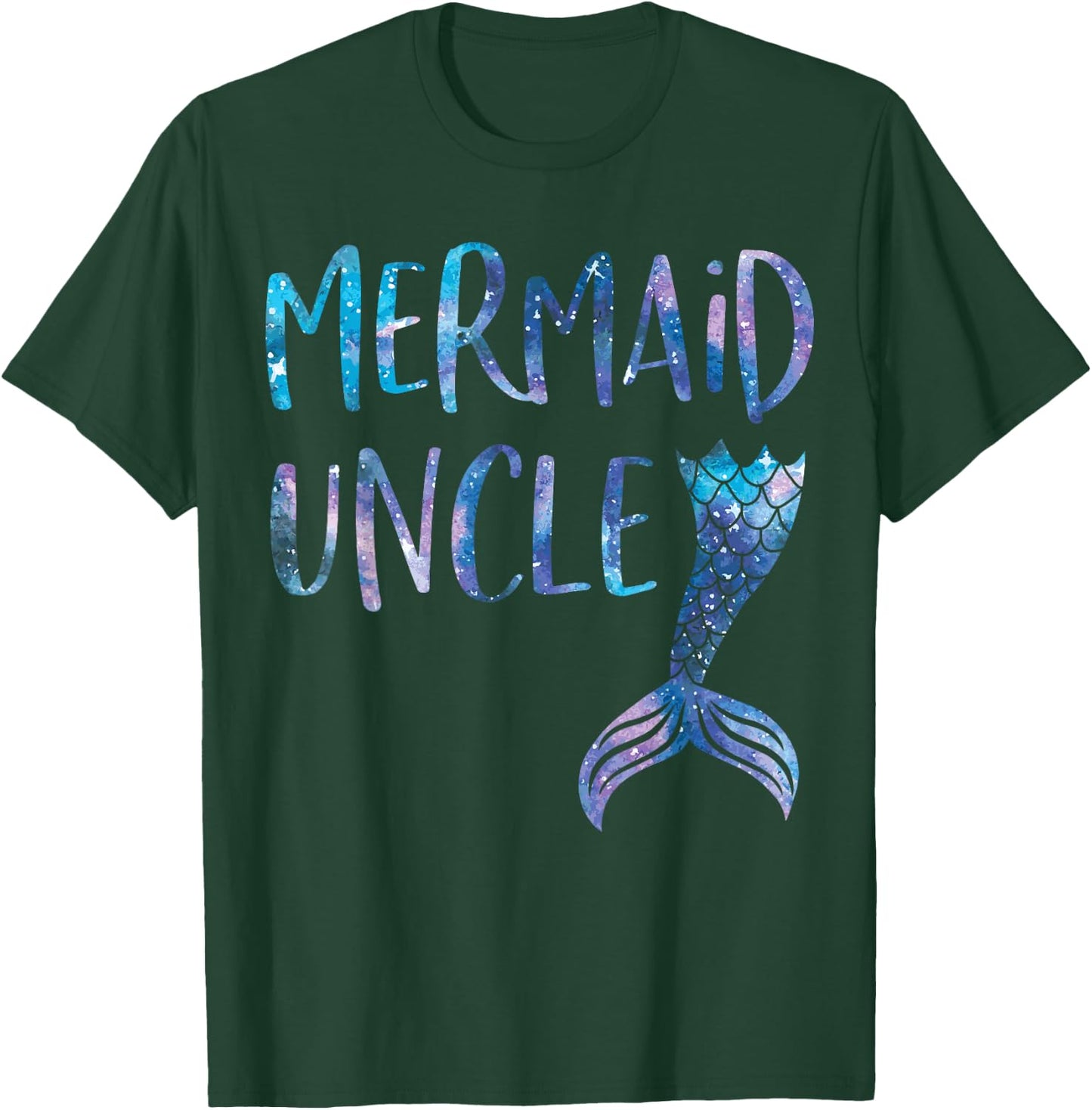 Mermaid Uncle Tail Matching Mermaid Squad Birthday Party T-Shirt - T-Shirt | Forest
