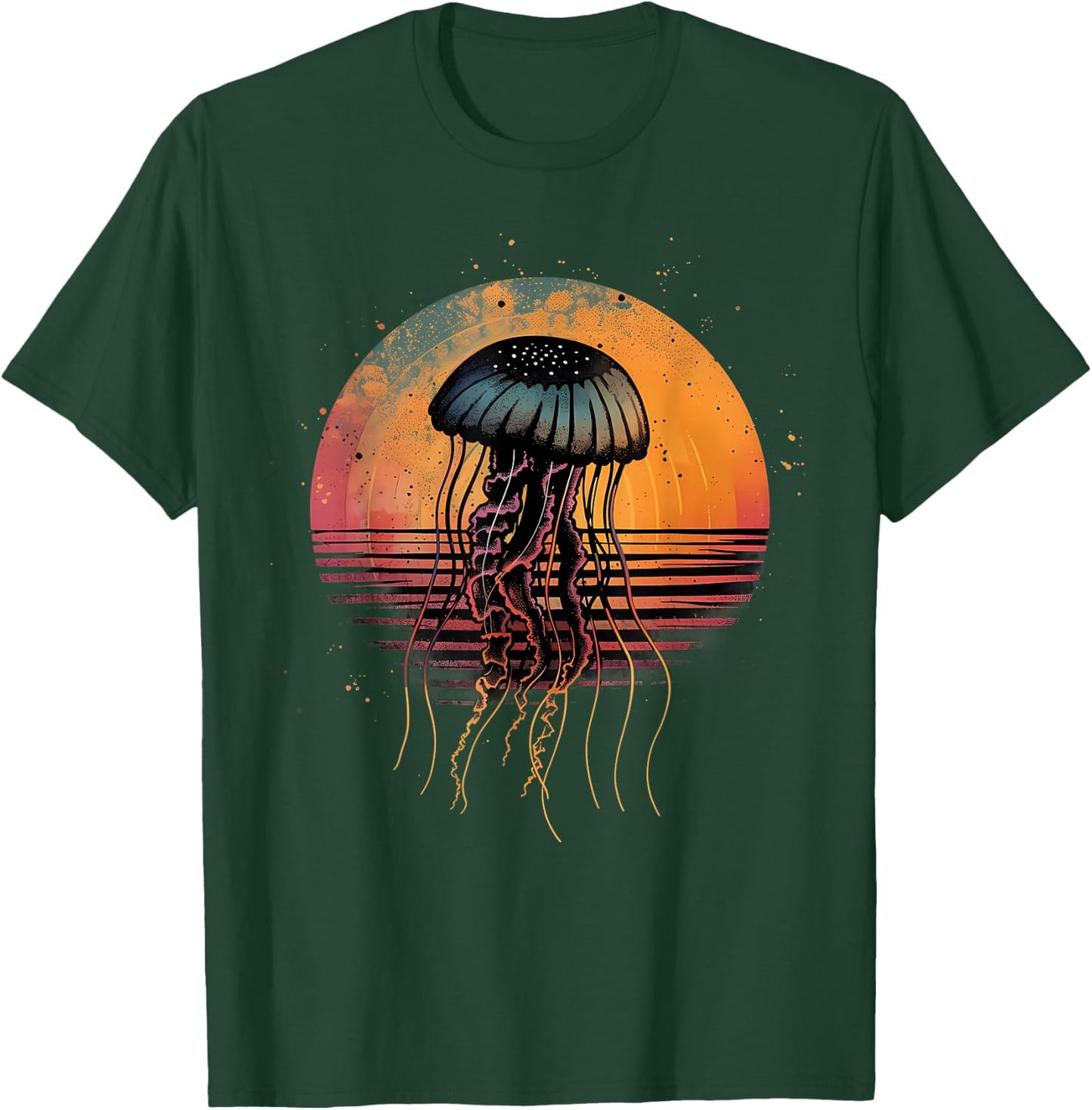Jellyfish Ocean Sea Jellyfish Sunset Sea Ocean Animal Lover T-Shirt - T-Shirt | Forest