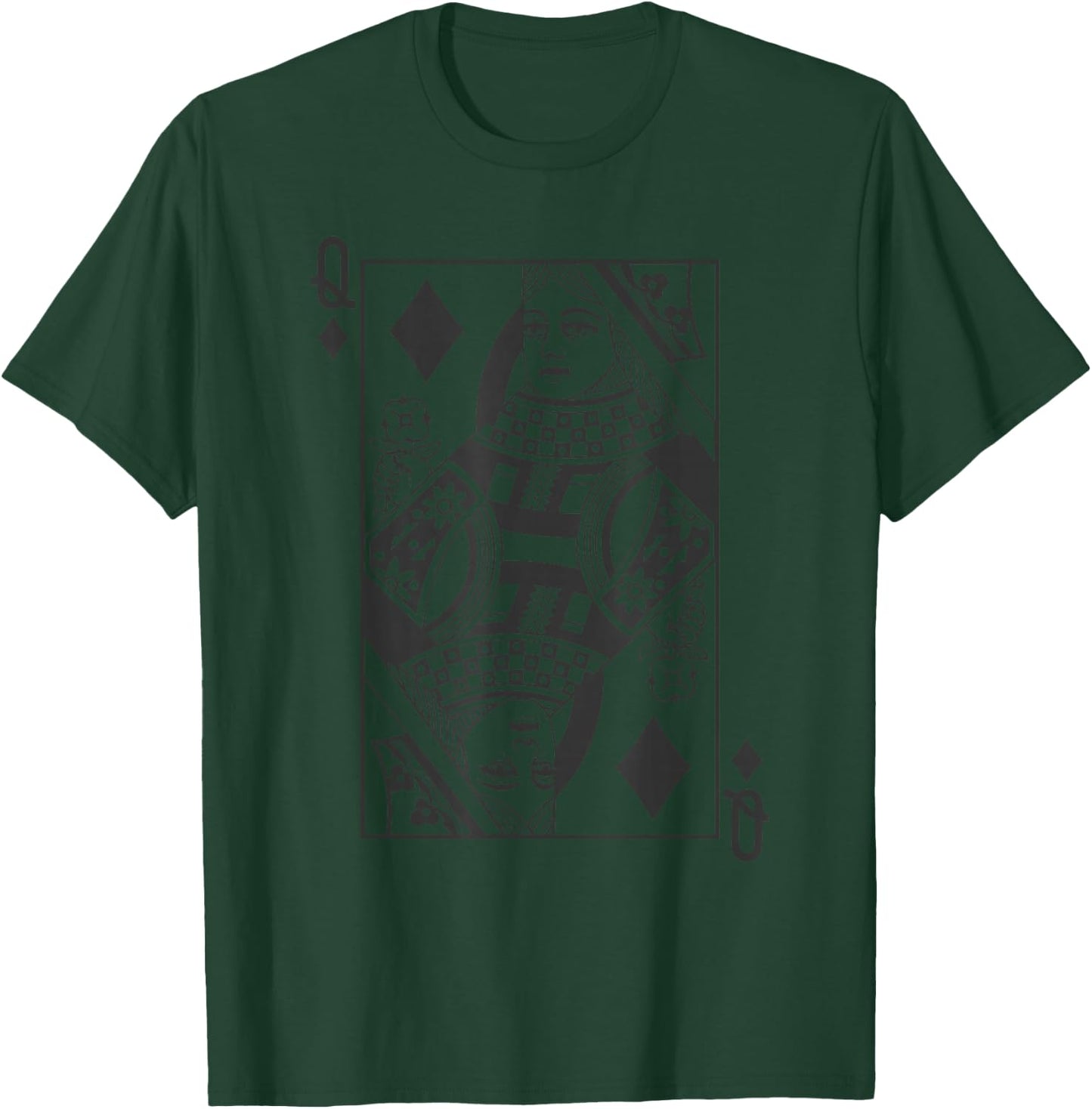 Queen of Diamonds Playing Card T-Shirt - T-Shirt | Forest