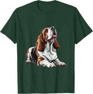 Basset Hound Dog Breed Graphic Men Women Girls Kids T-Shirt - T-Shirt | Forest