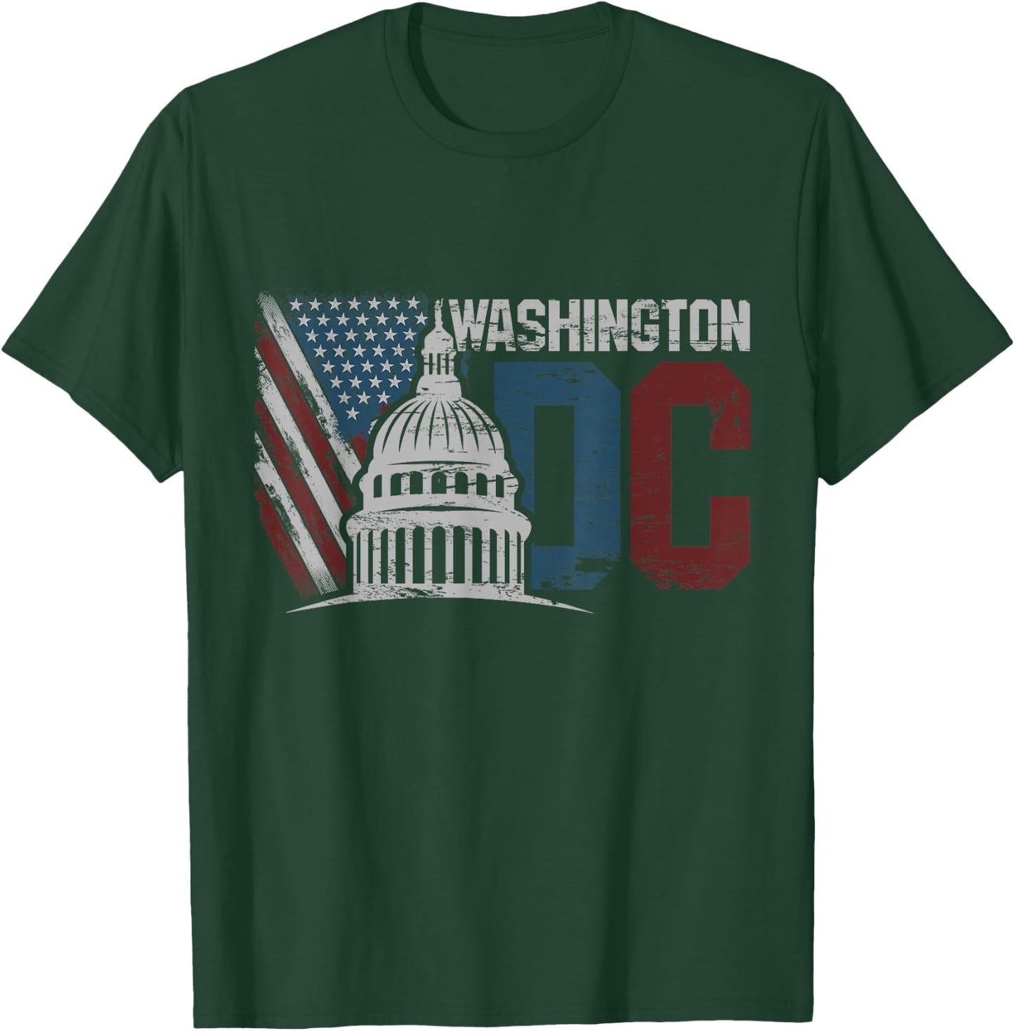 Washington DC Capitol Hill USA Flag Souvenir design T-Shirt - T-Shirt | Forest
