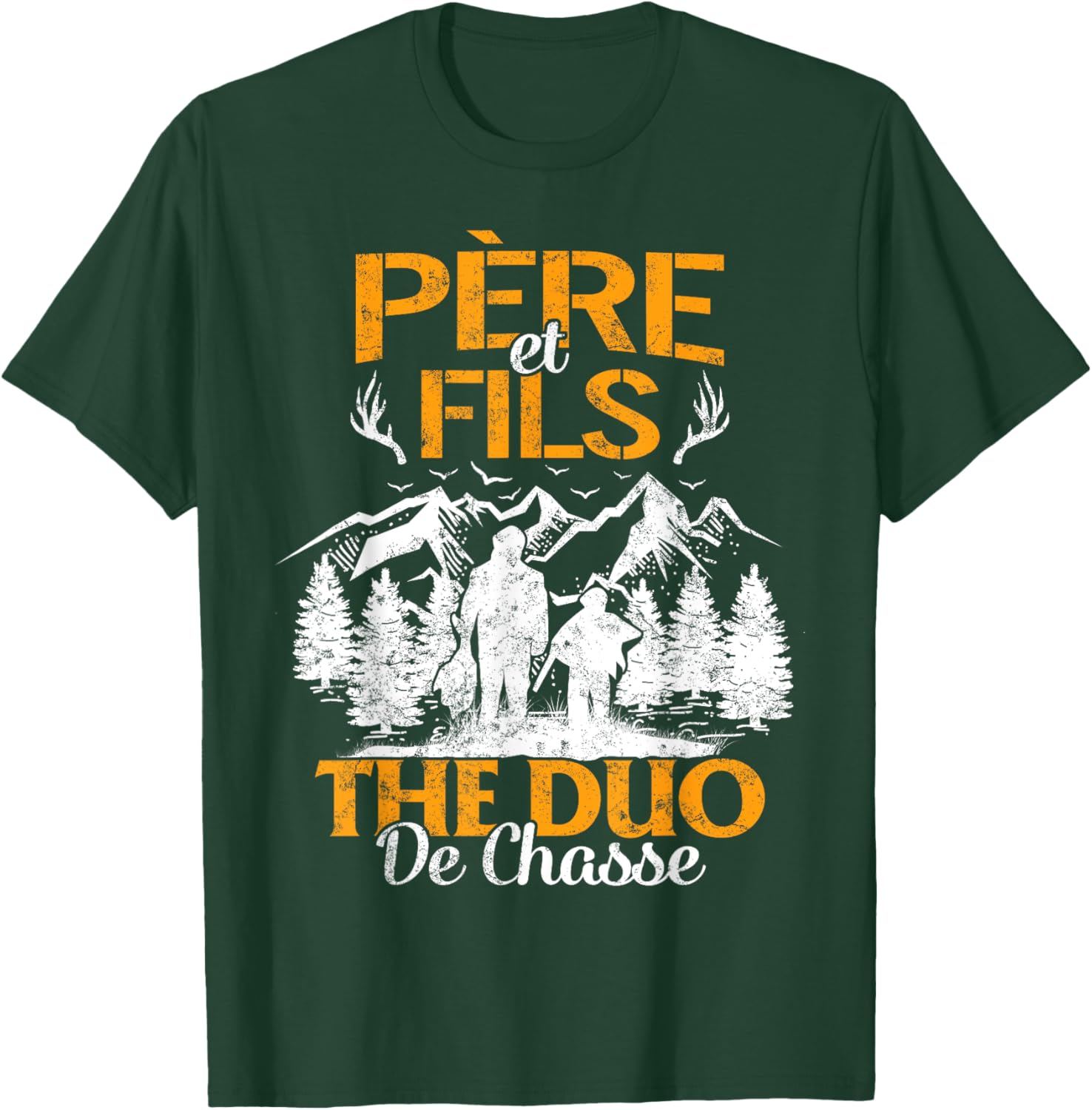 Father & Son The Hunting Duo Fathers Party T-Shirt - T-Shirt | Forest