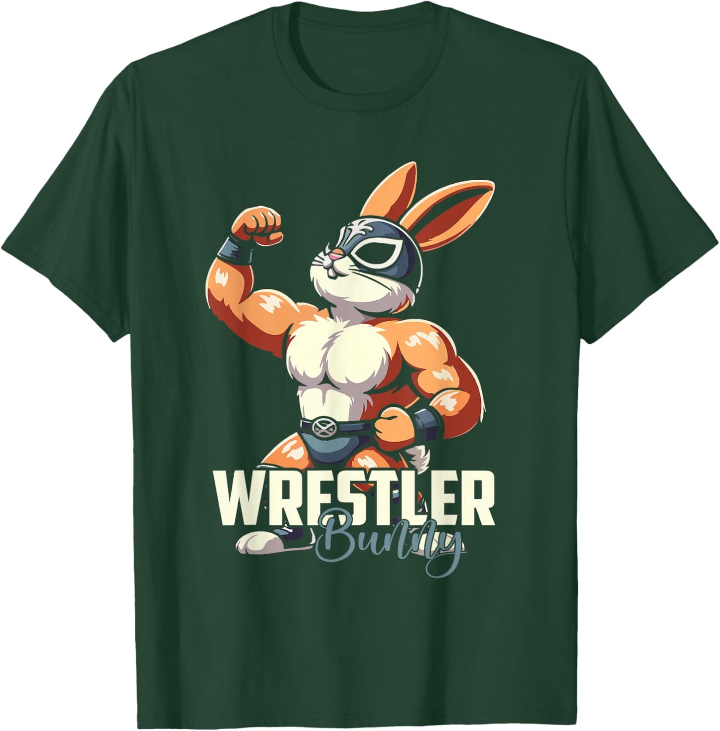 Wrestling Bunny Lucha Libre Rabbit Wrestler T-Shirt - T-Shirt | Forest