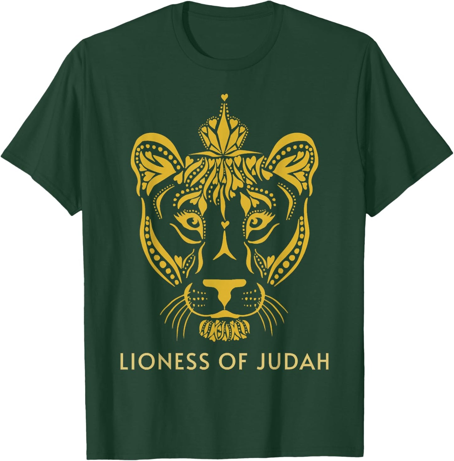 Lioness Of Judah, Jesus Cross Faith Christian Men Women T-Shirt - T-Shirt | Forest